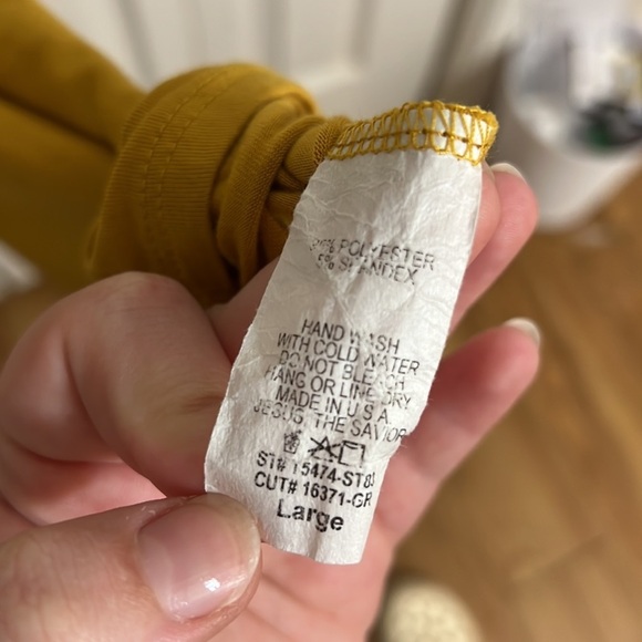 Reb in J Multicolored Striped Mustard Yellow Size Large Womens Modest Maxi Dress - Picture 8 of 8